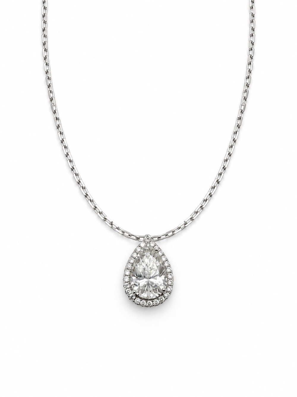 1.63 Moissanite Diamond Teardrop Pendant